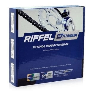 Kit Relação Cg 150 Titan Fan Job Riffel Transmissão Aço 1045 TOP TOP
