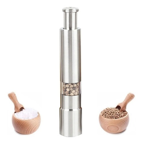Mini Moedor Manual Com Visor Em Aço Inox Gourmet Sal Ou Pime