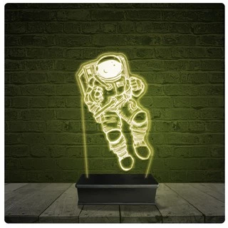 Led Luminária Acrílico Abajur - Astronauta Desenho 23
