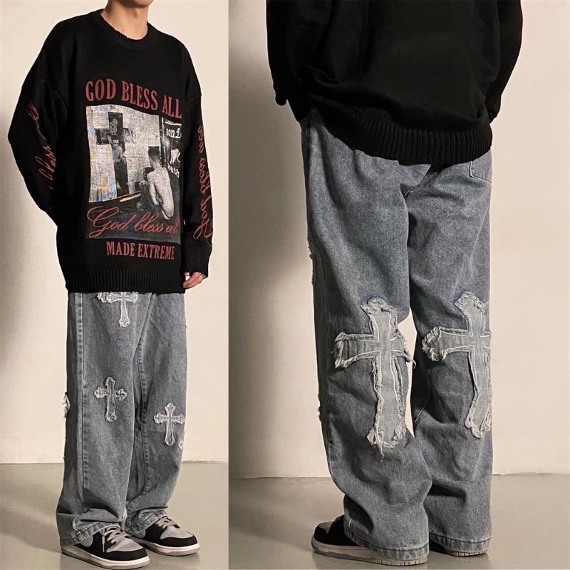 Harlan Calça Jeans Masculina De Alta Qualidade Confortável Casual Hip-Hop