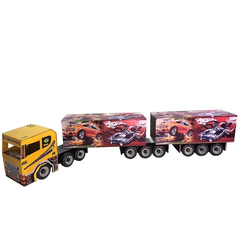 Caminhão De Brinquedo Carreta 6 Eixos Mdf Estampada - Facioli Utilidades -  Caminhões, Motos e Ônibus de Brinquedo - Magazine Luiza