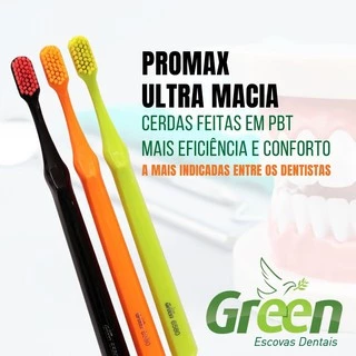Escova De Dente Promax Macia Linha Green C/ 6580 Cerdas