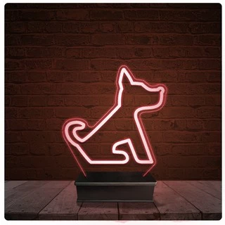 Abajur Luminária Acrílico Led - Cachorro dog Pet shop