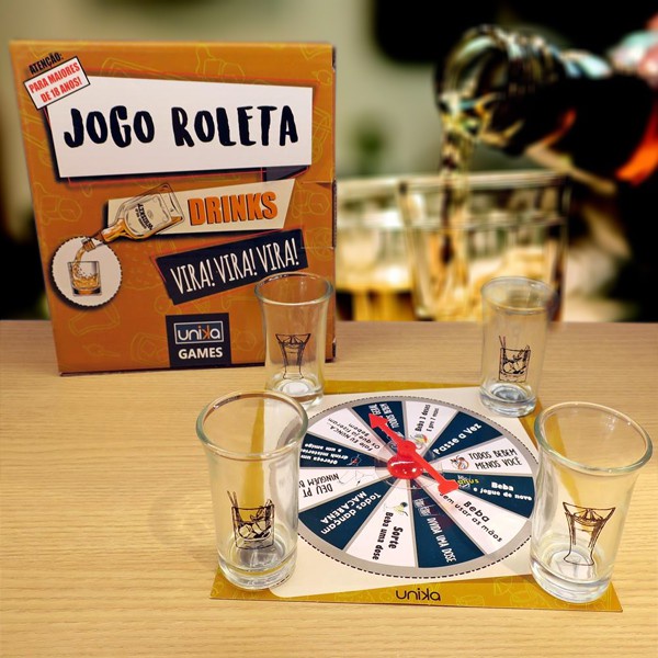 Roleta Vira Shot 4 Copos Jogo Noitada Dose Bebida - UNK GAMES - Jogo de  Roleta Shot - Magazine Luiza