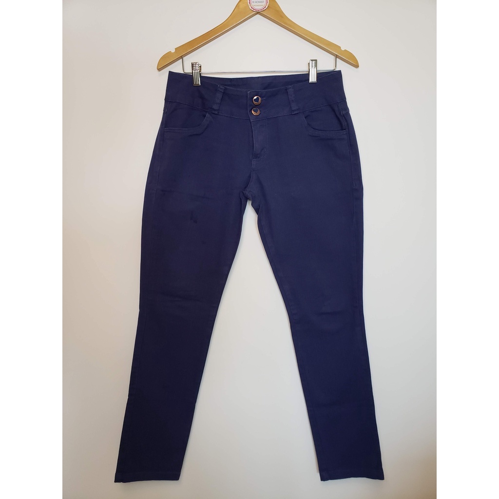 Calça de sale brim azul marinho