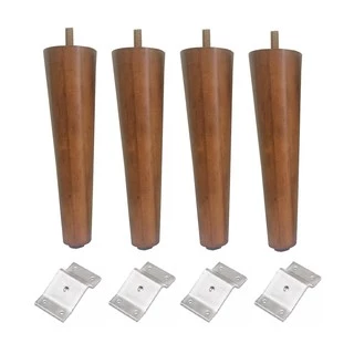 Kit 4 Pés Palito 10cm 15cm 17cm 20cm 25cm 30cm 35cm 40cm 45cm 50cm 60cm 70cm 75cm 80cm + 4 Chapa Metal Inclinada JTHOME