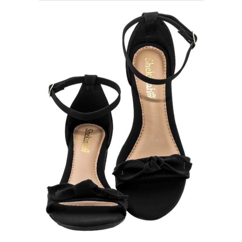 Sandália feminina salto médio super confortável e estiloso com laços fofos  - DDFGShopping