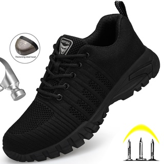 ✤ ✌ Sapatos De Segurança Antiderrapantes Homens Botas De Trabalho Em Aço Tênis Indestrutíveis Anti-Furos Respiráveis