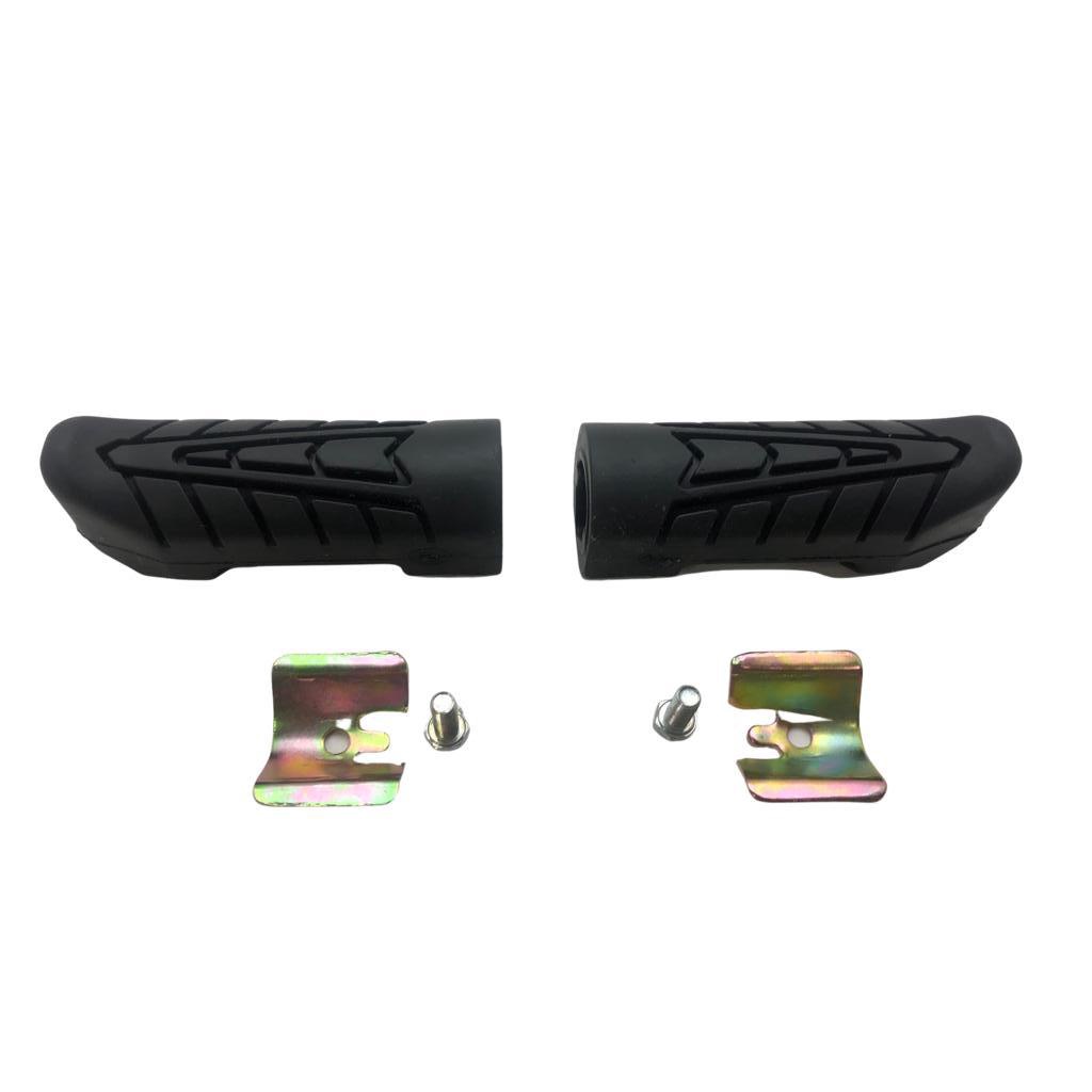 Par Borracha Estribo Pedaleira Dianteira Cg Titan Fan 125 150 160 2014 Em Diante + Trava + Parafusos