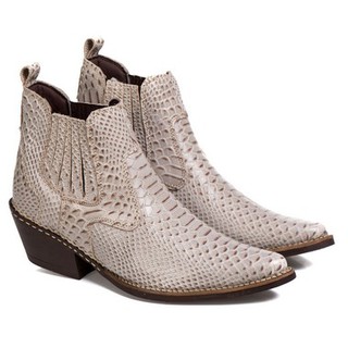 Bota Masculina Texana Country Rodeio Em Couro cobra Anaconda Cor Gelo CAMPERO