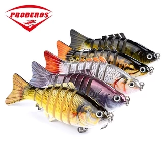 Feito De Plástico ABS Para Pesca Em Lago De Água Do Mar 100mm 15.5g 7 Seções Com Isca Forma De Gancho 6 # Swimbait Crank