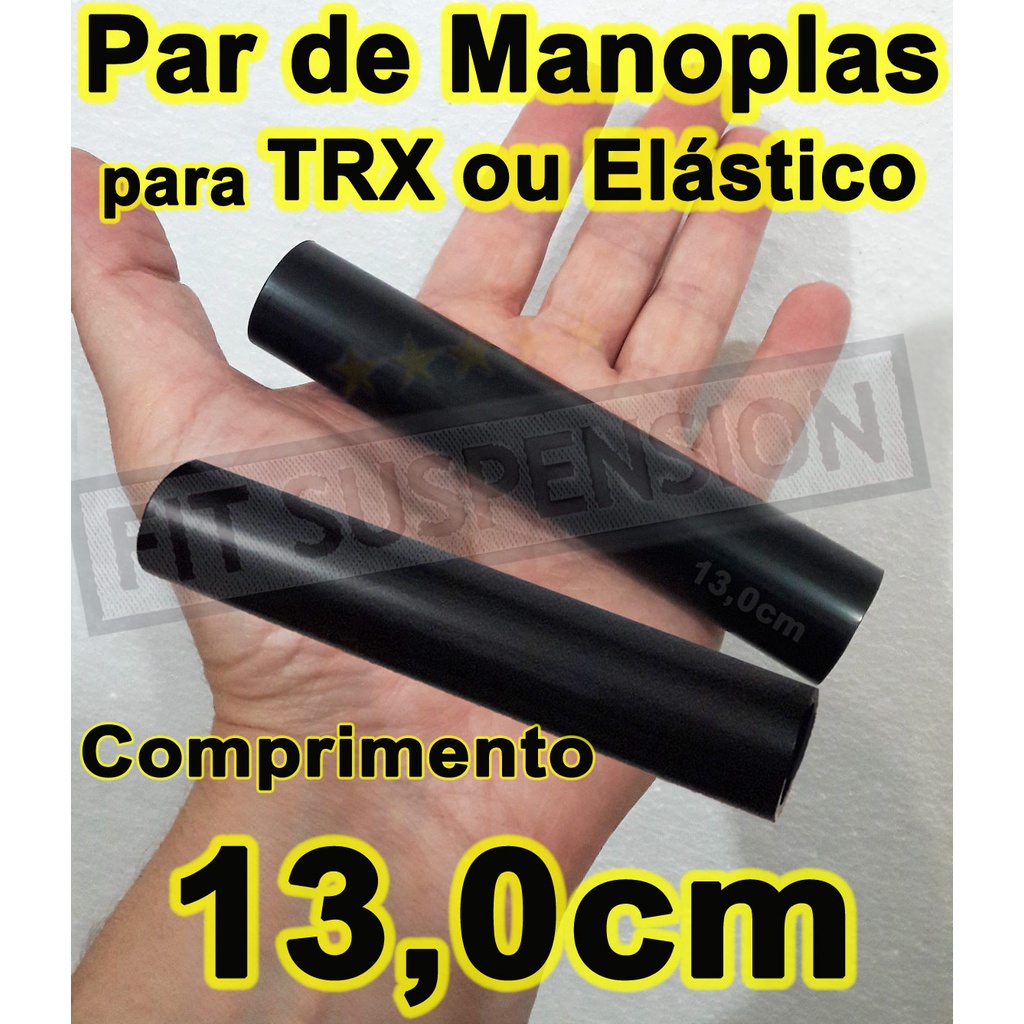 Manopla 13cm para TRX e Extensor Elástico Tubo Especial Plástico Rígido  2,5cm Diâmetro ext. e Parede de 3mm - Muito Resistente (2 unidades)