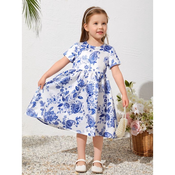 Vestido floral paislay infantil shein ,roupa de festa elegante tamanho  4Y(medidas na descrição ).