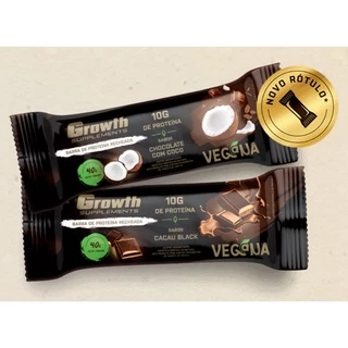 Barra Barrinha Proteína Simples / Vegana / Recheada Bar Protein - Caixa c/ 12 unidades - Growth