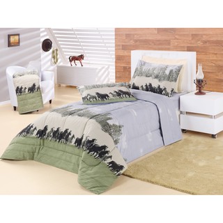 Conjunto de cama de cavalo para meninas e mulheres, cavalos galopantes,  estampados, jogo de lençol 3D de animais selvagens, decoração de quarto,  branco, estilo vida selvagem, 3 peças