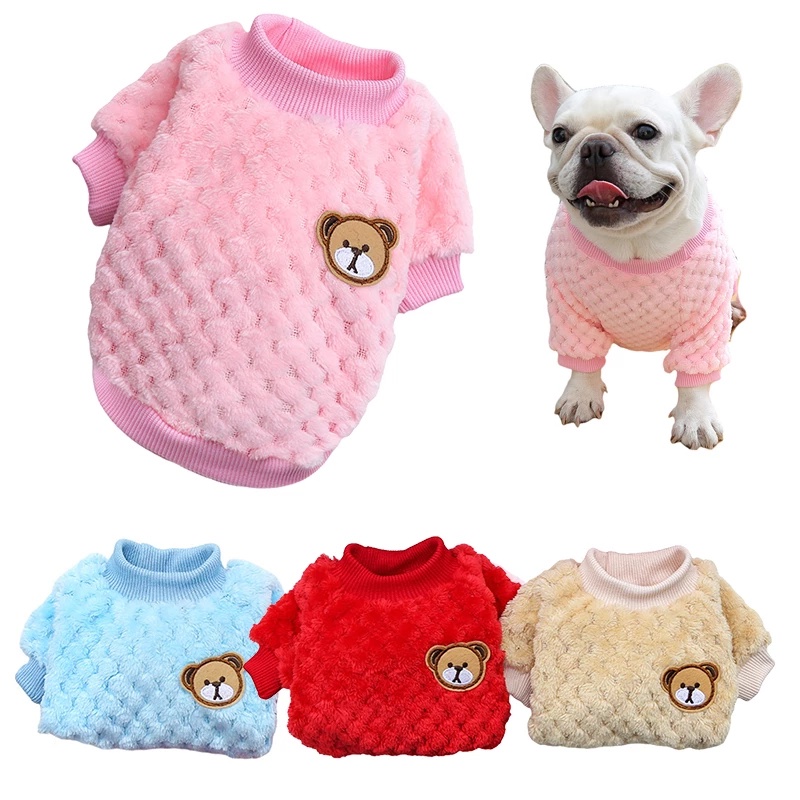 Roupas De Inverno Cão Pequeno E Médio Pet Camisola Rosa Push Bonito Plush Yorkshire Terrier Acessórios Do Gato