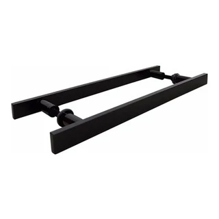 Puxador Duplo 50 Cm 1 1/4 Preto Fosco-porta Madeira/vidro