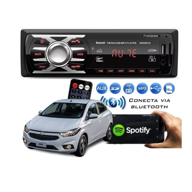 Rádio MP3 Com USB e Bluetooth - Para GM Onix - todos os anos e modelos