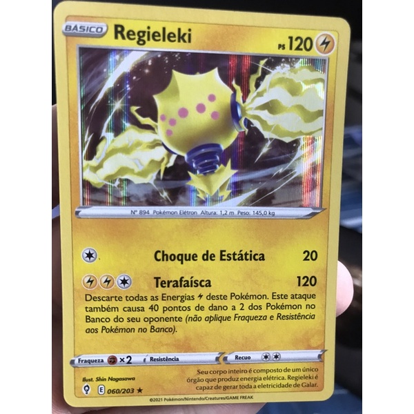 Original Carta Pokemon Lendaria ultra rara Regieleki V em Promoção