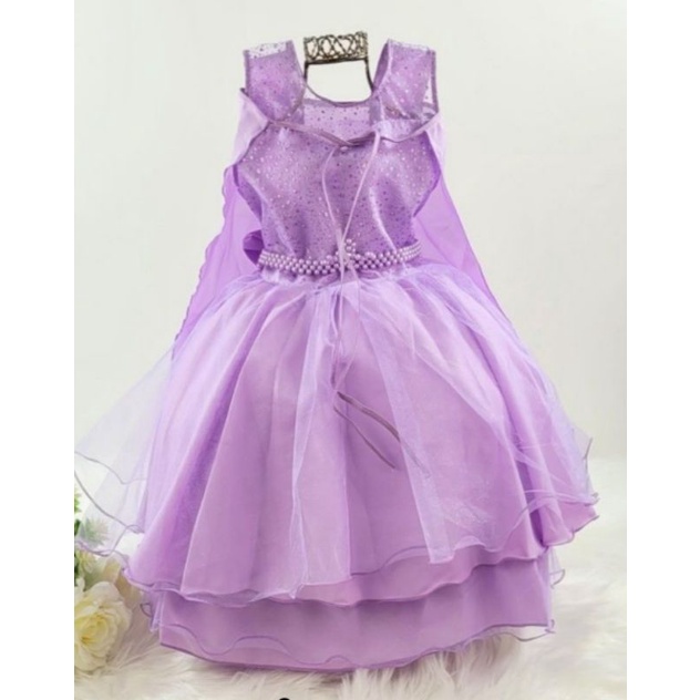 Vestido Princesa Sofia Roxo Pérolas infantil