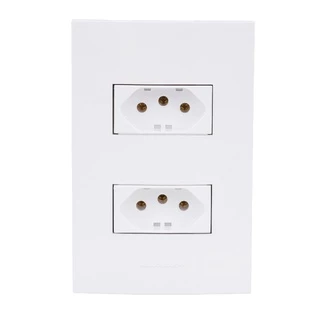 Conjunto Tomada Dupla 20A 2p+T 4x2 Branca Inova Pro 85058 Alumbra