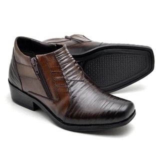 Bota Social Masculina Confortável Couro Legitimo Cano Baixo