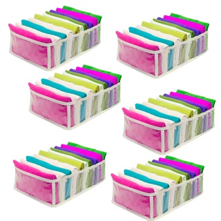 Kit 6 colmeia Organizadora de camisetas (G) 10x25x35cm Branco - Organizalux