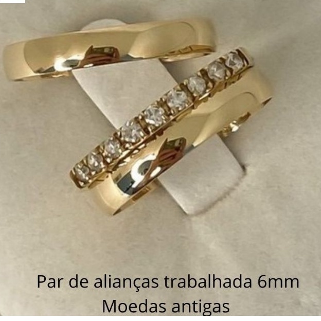 Par de alianças Casamento e Noivado 4mm TRADICIONAL Moedas antigas Oferta RELÁMPAGO