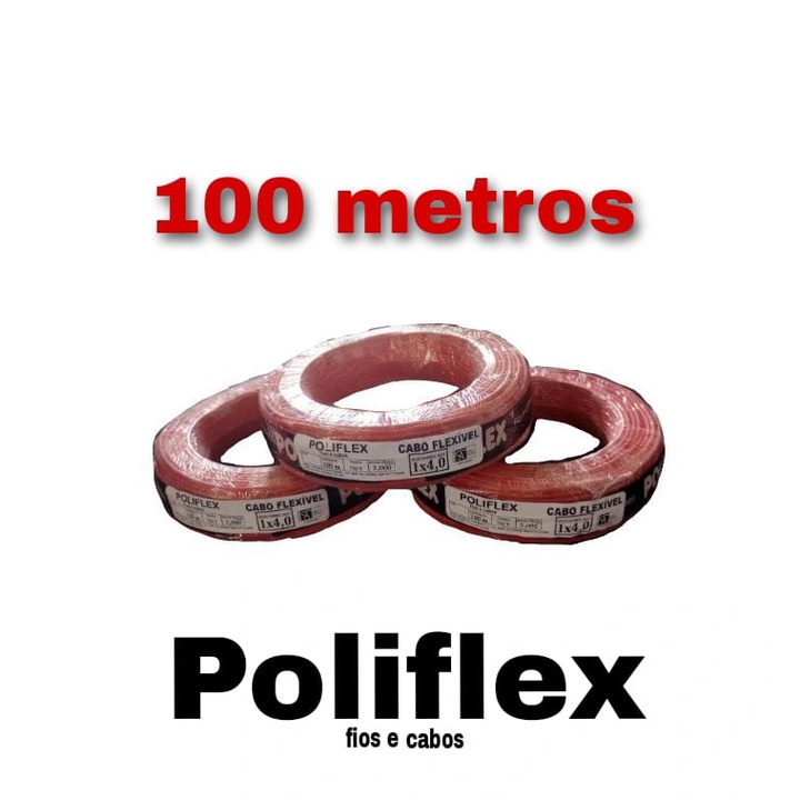 PROMOÇÃO Cabo Flexivel 4mm Rolo Fio 100 Metros