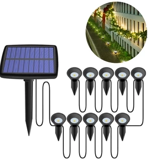 10 Em 1 Gramado Luz Solar Led Cob Lâmpada Do Gramado Ao Ar Livre Levou Pico De Luz Do Solo Do Jardim Paisagem