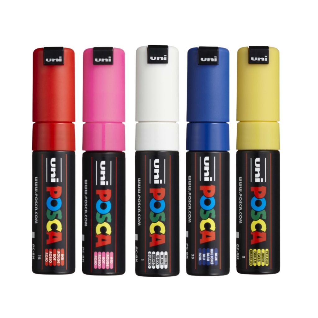 Caneta Posca Pc-8k Chanfrada - Kit 2 c/ 5 cores | Shopee Brasil