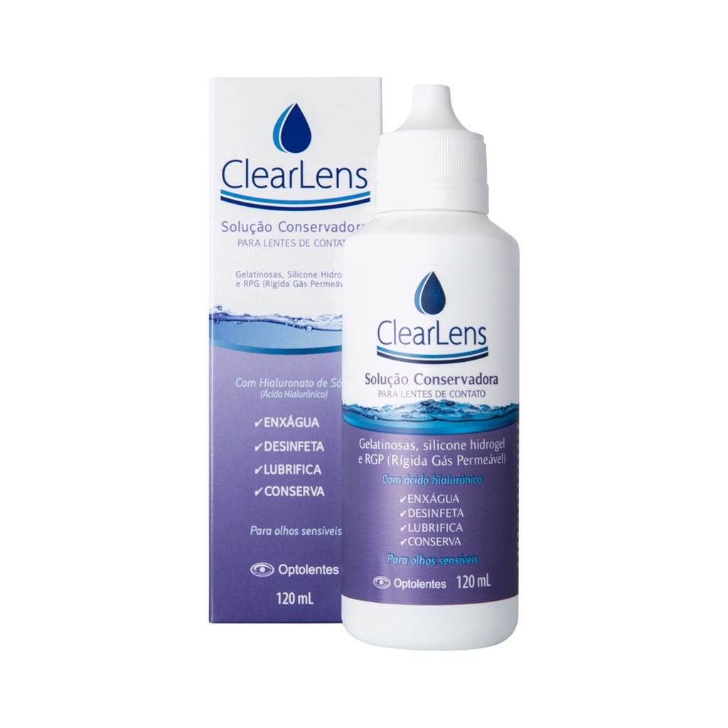 Solução de Limpeza para Lentes de Contato Clear Lens 120ML | Shopee Brasil