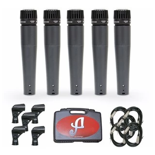 Kit com 5 microfones dinâmicos Arcano Renius-7 KIT com fio XLR-XLR