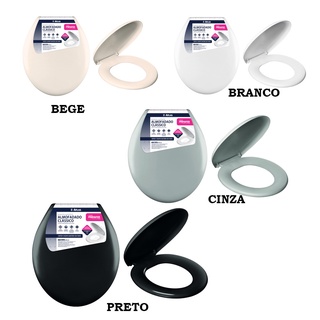 Assento Sanitário Almofadado Universal Fofinho Tampa Vaso Cores - Premium Atlas - Original
