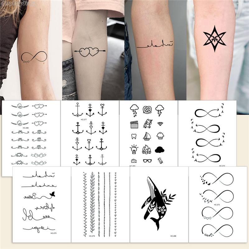 Adesivo De Tatuagem À Prova D'água Unissex Com Desenhos Animados/Casais/De Longa Duração