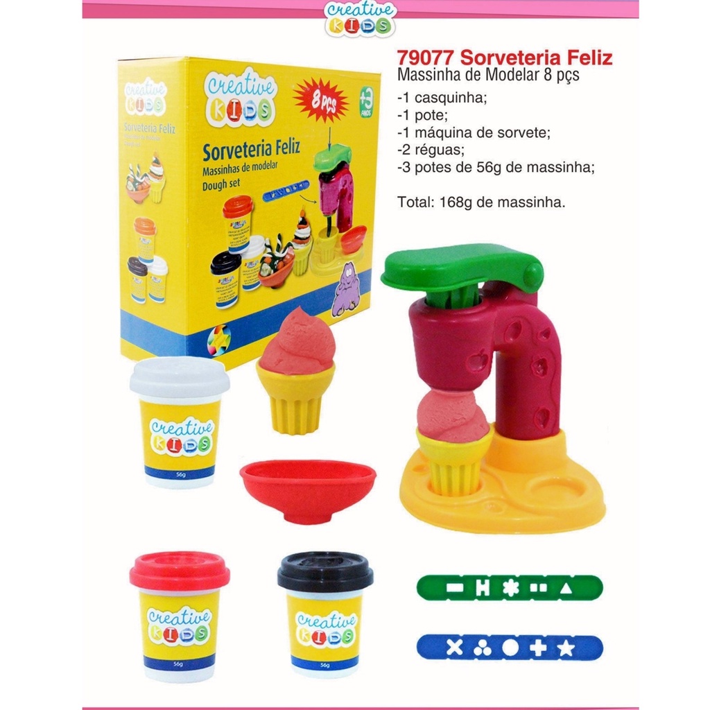 Kit Massinha de Modelar Sorveteria com Acessórios Maravilhas do Lar - Kit  Massinha de Modelar Sorveteria com Acessórios - Toys 4 Fun