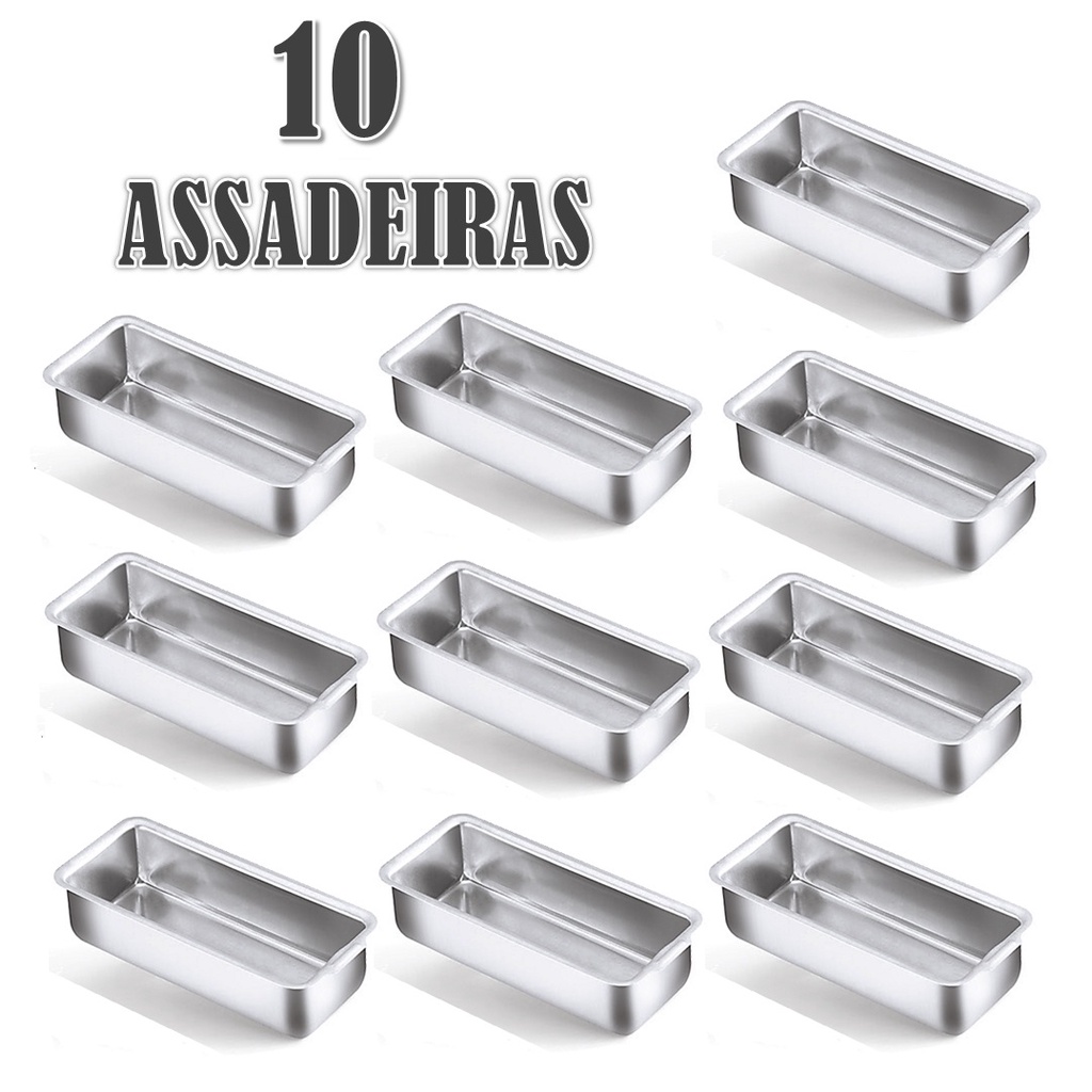 Conjunto de 10 Formas N° 2 Assadeira Pão Caseiro Gelo E Bolo