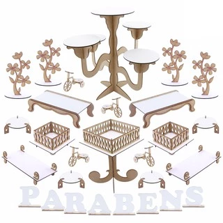 Kit Festa Provençal - MDF Branco - Linha Premium - 928-LP17