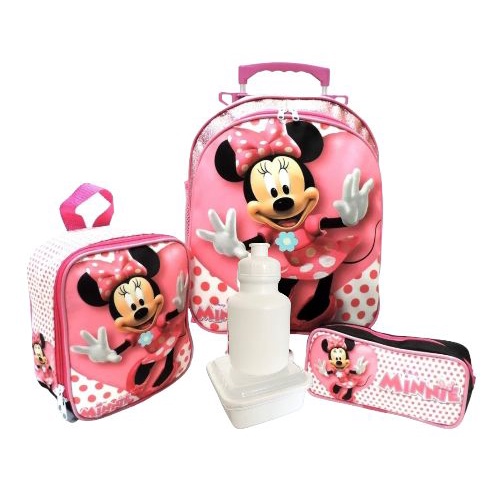 Kit Mochila Infantil Minnie Mouse Lisa G Rodinhas Menina F5