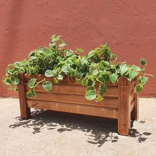 Vaso Jardineira para Plantas Floreira de Madeira Ripada 50cm