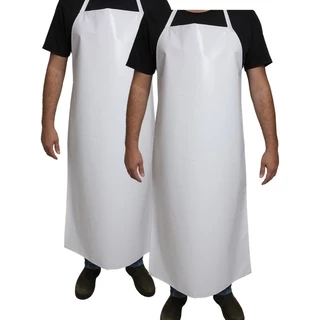Kit 2 Avental Branco Higiênico Impermeável Açougue Peixaria Padaria Pizzaria Bar