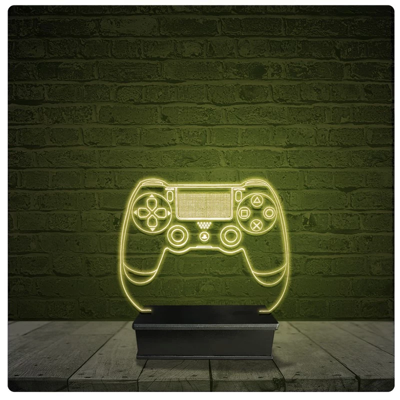 Led Luminária Acrílico Abajur - Controle ps4 playstation
