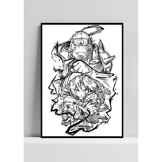 Quadro de mdf poster sem moldura Anime, Mangá, Fullmetal alchemist