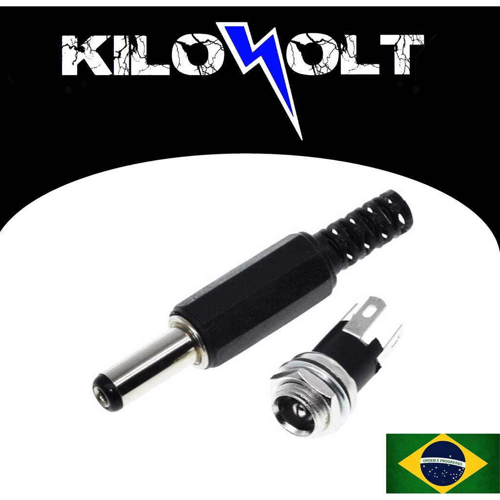Par Plug jack fonte 5.5mm x 2.1mm, 5.5x2.1mm