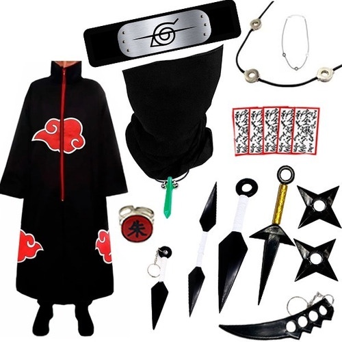 Capa Manto Akatsuki Barato Infantil Itachi Cosplay Nuvem Vermelha :  : Moda