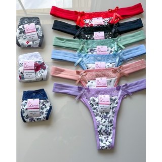 kit 5 Calcinha pala com renda estampada lingerie feminina tanga poliéster C34