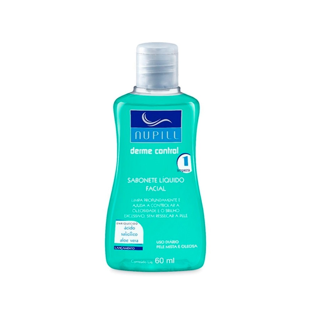 Sabonete Liquido Facial Nupill Derme Control 200Ml, Nupill, Verde