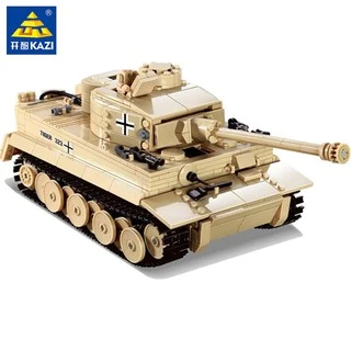 Tanque De Guerra De Montar Tiger 995 Peças + 2 Soldados Brinquedo infantil e adulto Blocos de Montar