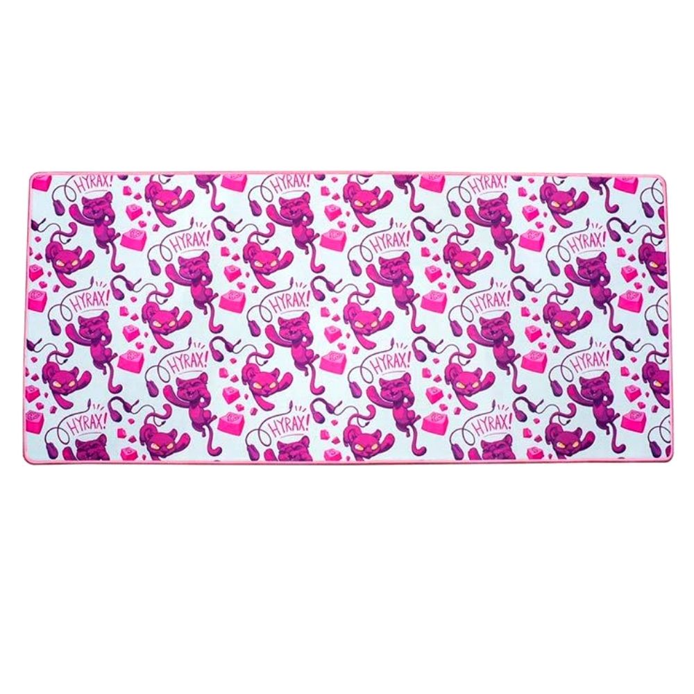 Mousepad Hyrax 900x400 Bordas Costuradas Ilustrado Branco
