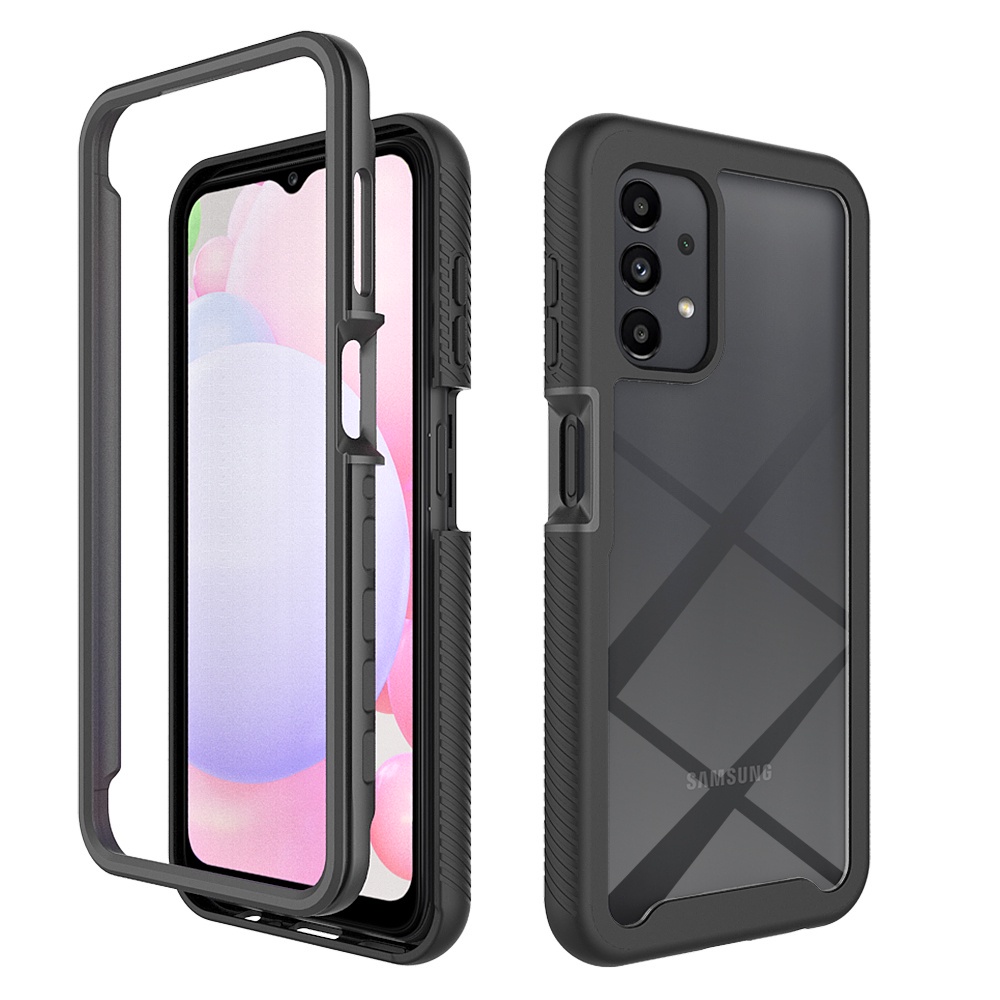 Liner Trasparente Cover per TCL 20 5G/TCL 20S/TCL 20L/TCL 20L+/TCL 20L Plus, Rugged Custodia Full Body Antiurto Rigida PC Soft TPU Sottile Bumper Silicone Protettiva Case - Nero